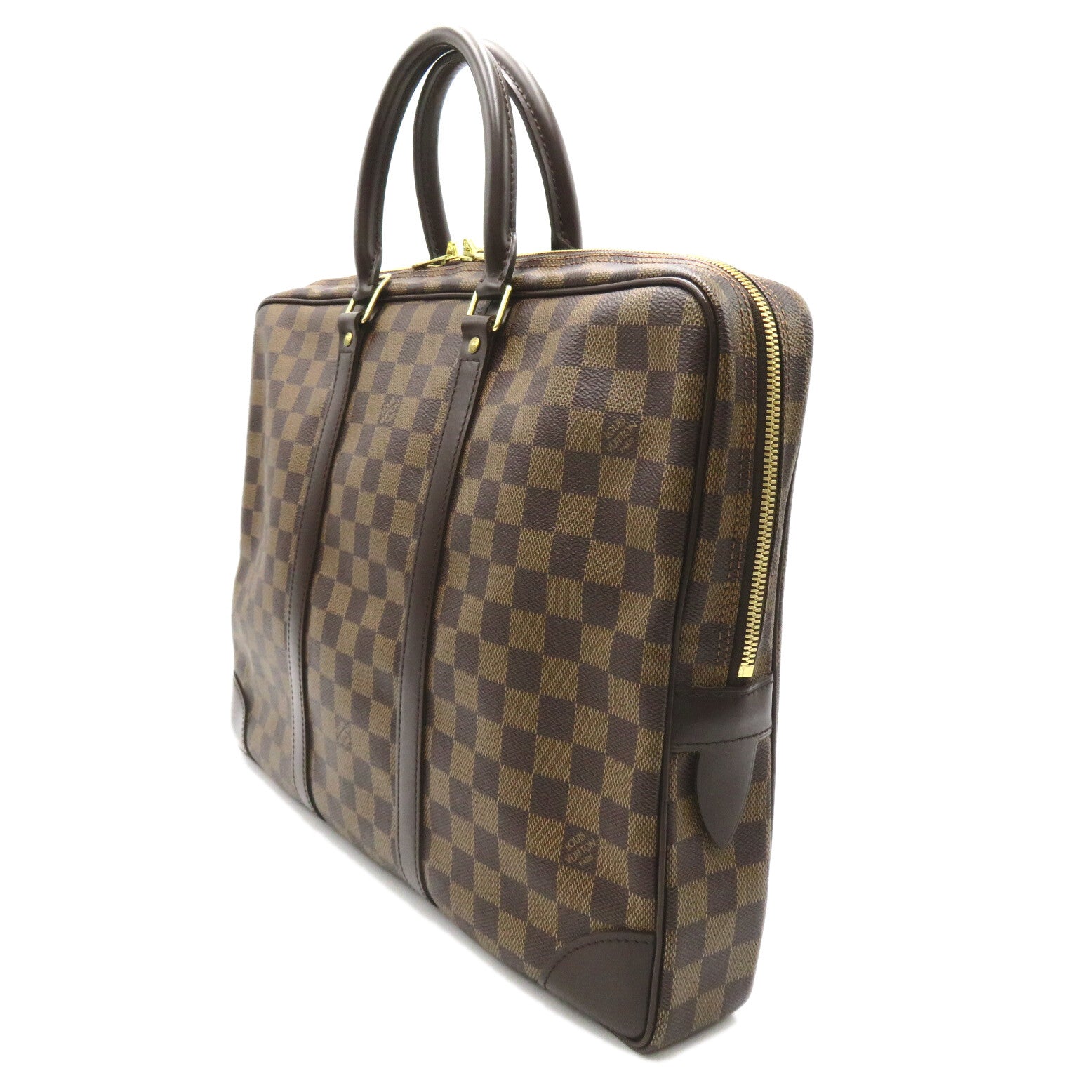 Louis Vuitton Louis Vuitton Porte Document Voyager Briefcase Business Bag PVC Coated Canvas Damier Men Brown N41124