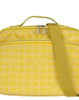 Chanel 2001-2003 Yellow Jacquard Nylon New Travel Line Handbag