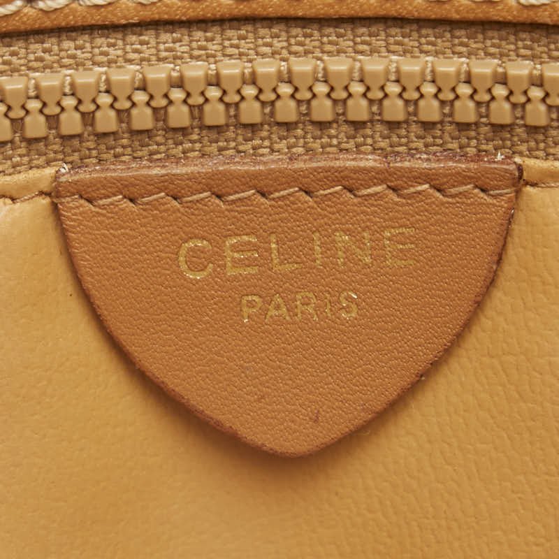 Celine Macadam Shoulder Bag Beige Brown PVC Leather  Celine