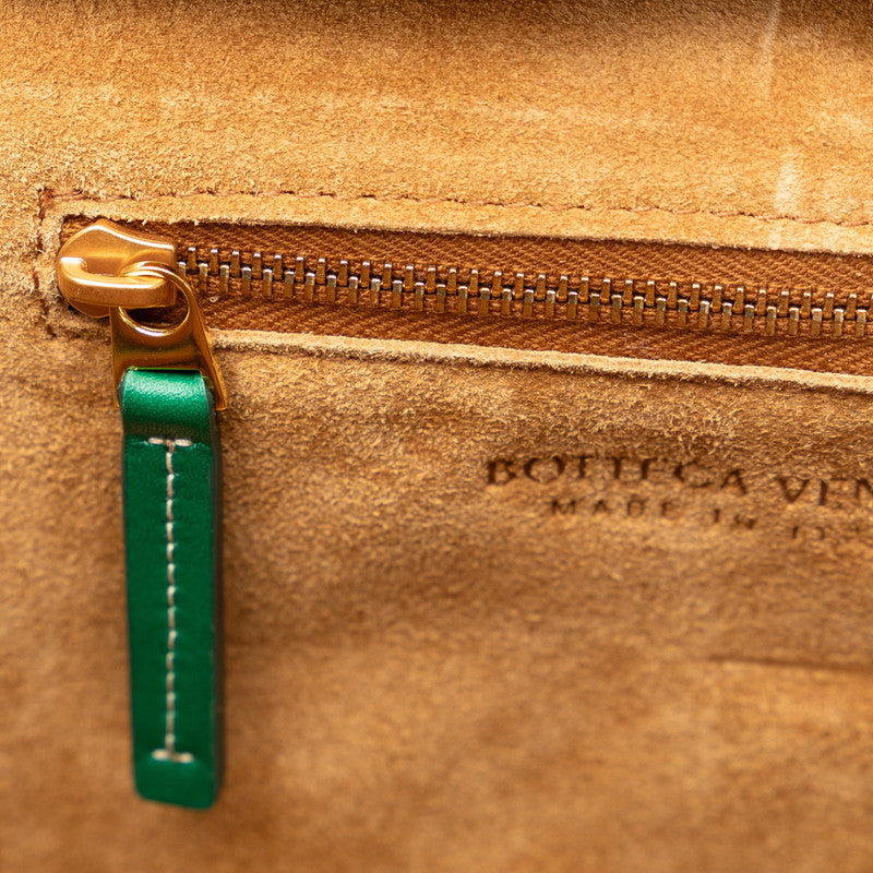 BOTTEGAVENETA MAXIINTRETCHART Mini Arco Handbag Shoulder Bag 2WAY Green Leather  BOTTEGAVENETA