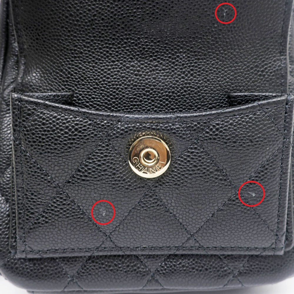 CHANEL 3WAY Backpack Mini Matrasse BK Black Caviar S Rucksack Shoulder Bag  Handbag