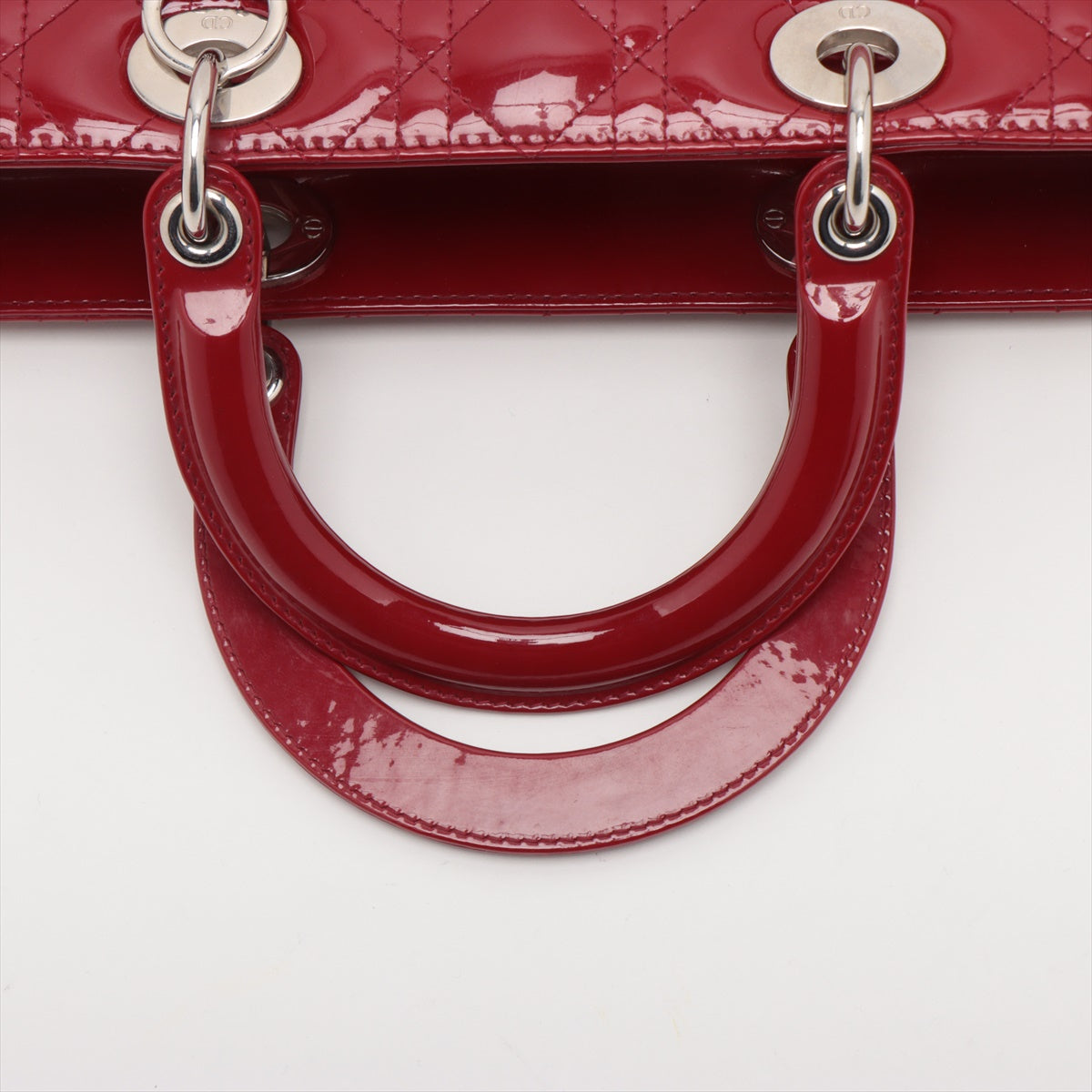 Christian Dior Dior 漆皮 2WAY 手提包 Red Ride