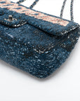 Chanel Coco Cube Single Flap Double Chain Bag Blue Silver  23rd