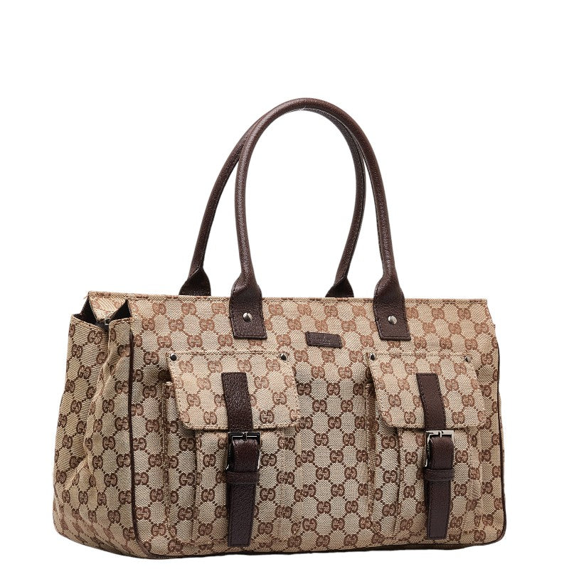 Gucci GG canvas handbag Tote bag 114267 Beige Brown canvas leather ladies Gucci
