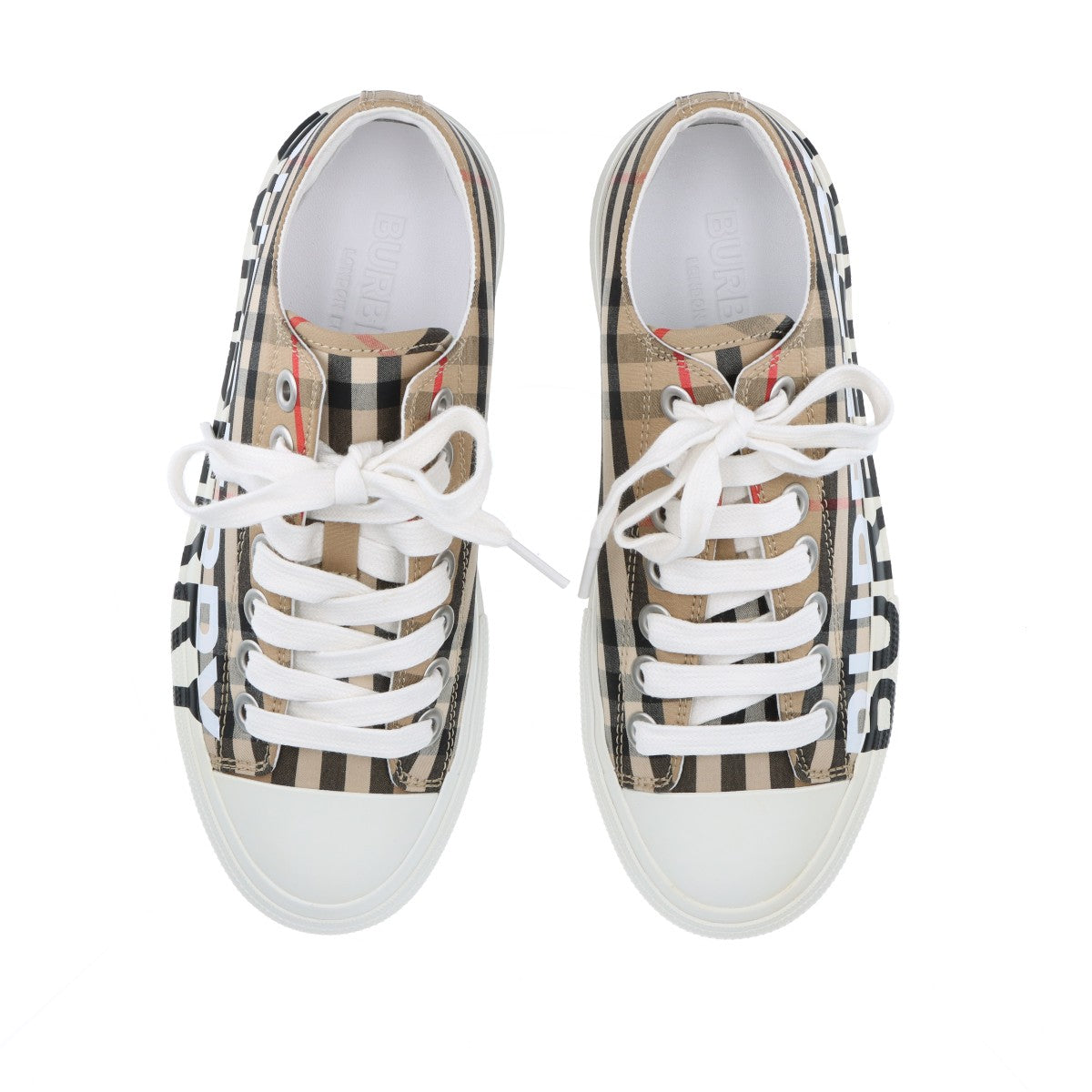 Burberry Fabric Trainers EU35  Beige 8024301 Check-in Sole Yellow Butt