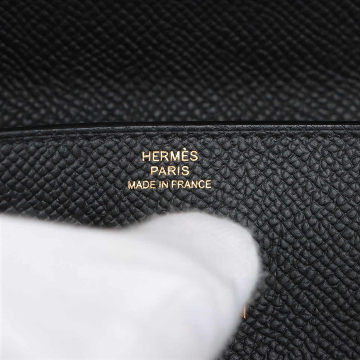 Hermes Kelly Wallet Tougou Kazak Epsom Black G   Internal front-hand pocket use unnecessary