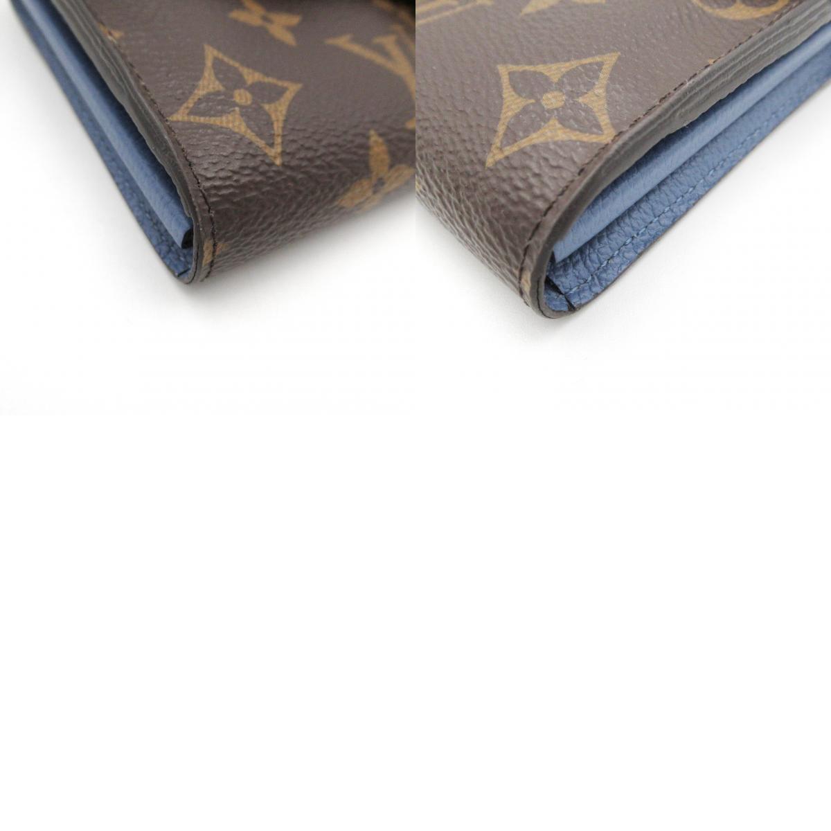 Louis Vuitton Portefolio Pallas Double Fold Wallet Wallet PVC Coated Canvas Monogram   Brown / Blue M63940