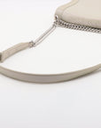 Chanel Boy Chanel Patent Leather Chain Shoulder Bag Pearl White Silver