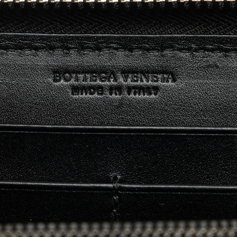 BOTTEGAVENETA INTERREGATED ROUND  Long Wallet Black Leather Mens BOTTEGAVENETA INTERREGATED BOTTEGAVENETA