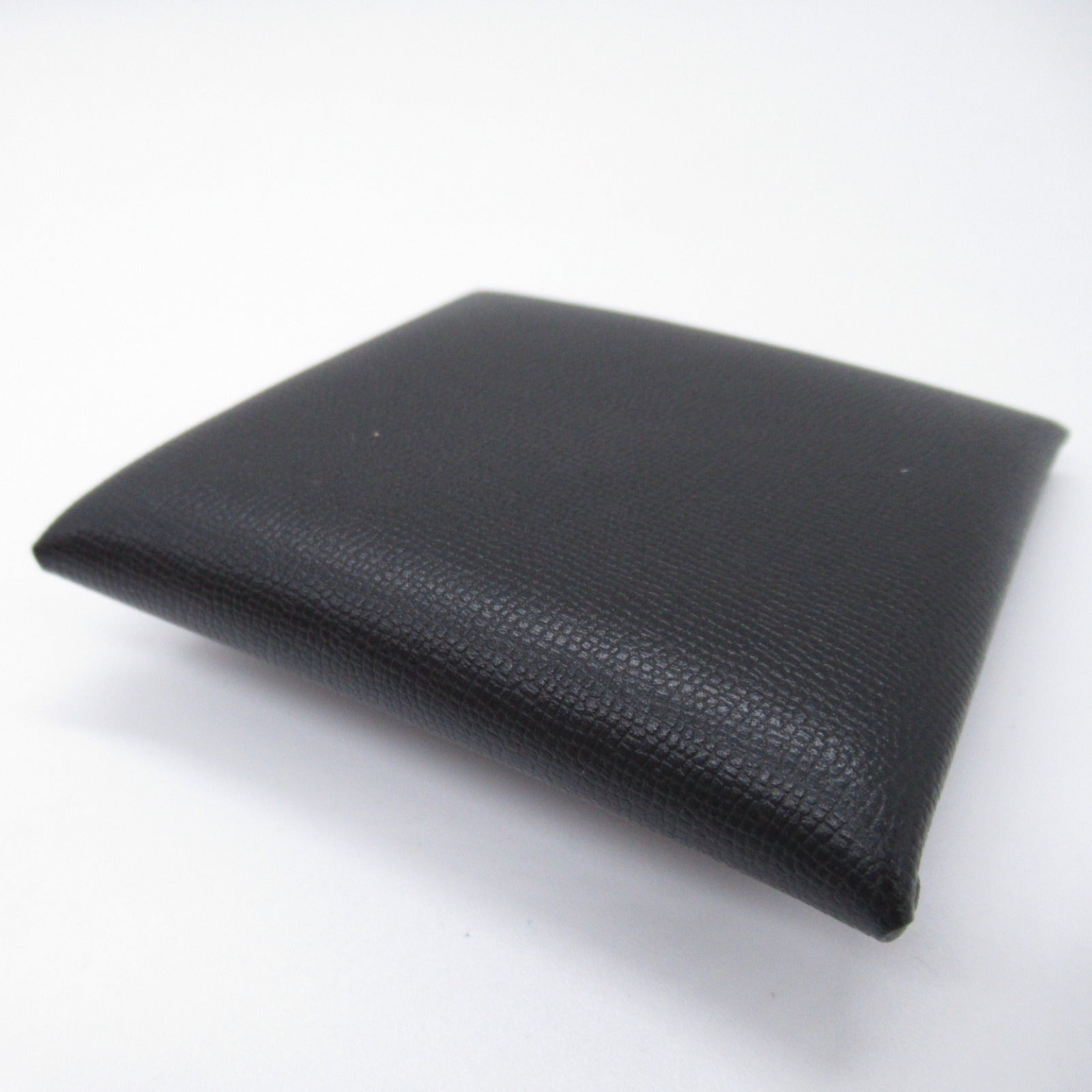 Hermes Bastide Black Coin Case Wallet Leather Epsom  Black Box
