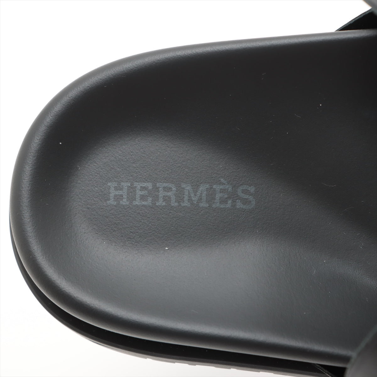 Hermes Extra Leather Sandal 36  Black Shenudankur