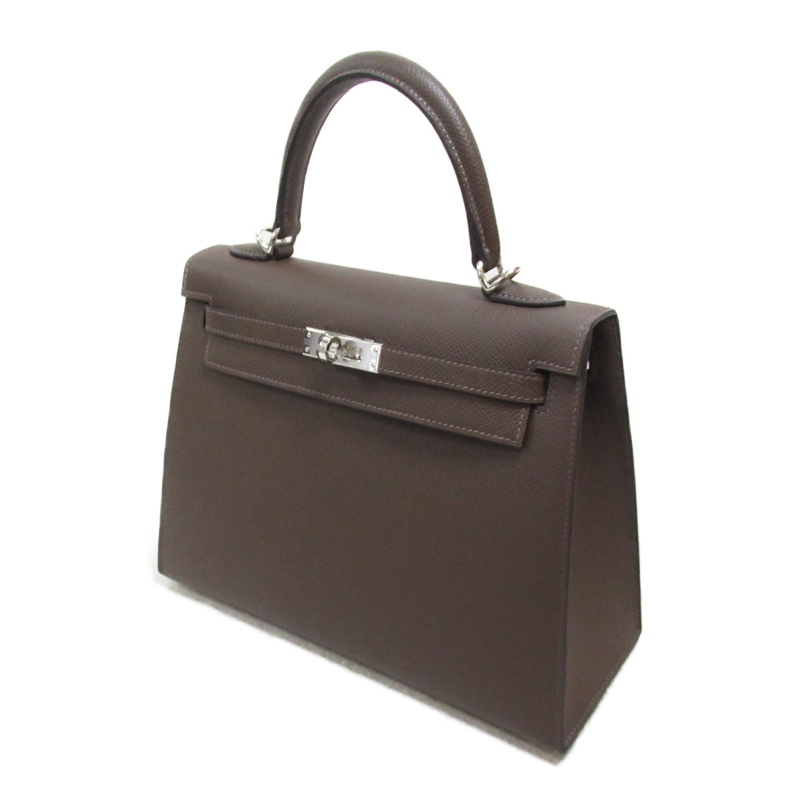 Hermes Kelly 25 Ecolise Handbag Outdoor Sewing Handbag Leather Handbag Epsom  Brown