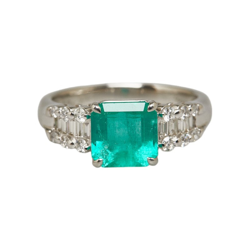 Pt900 Platinum Emerald 2.181ct Diamond 0.45ct Ring Ring  16