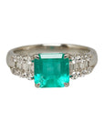 Pt900 Platinum Emerald 2.181ct Diamond 0.45ct Ring Ring  16
