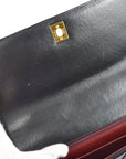 Chanel 1994-1996 V Stitch 2way Shoulder Handbag Black Lambskin