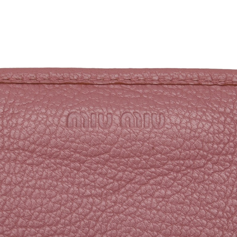Muummu Logo G  Long Wallet Chain Shoulder Wallet Pink Leather  MIUMIU  Genoa