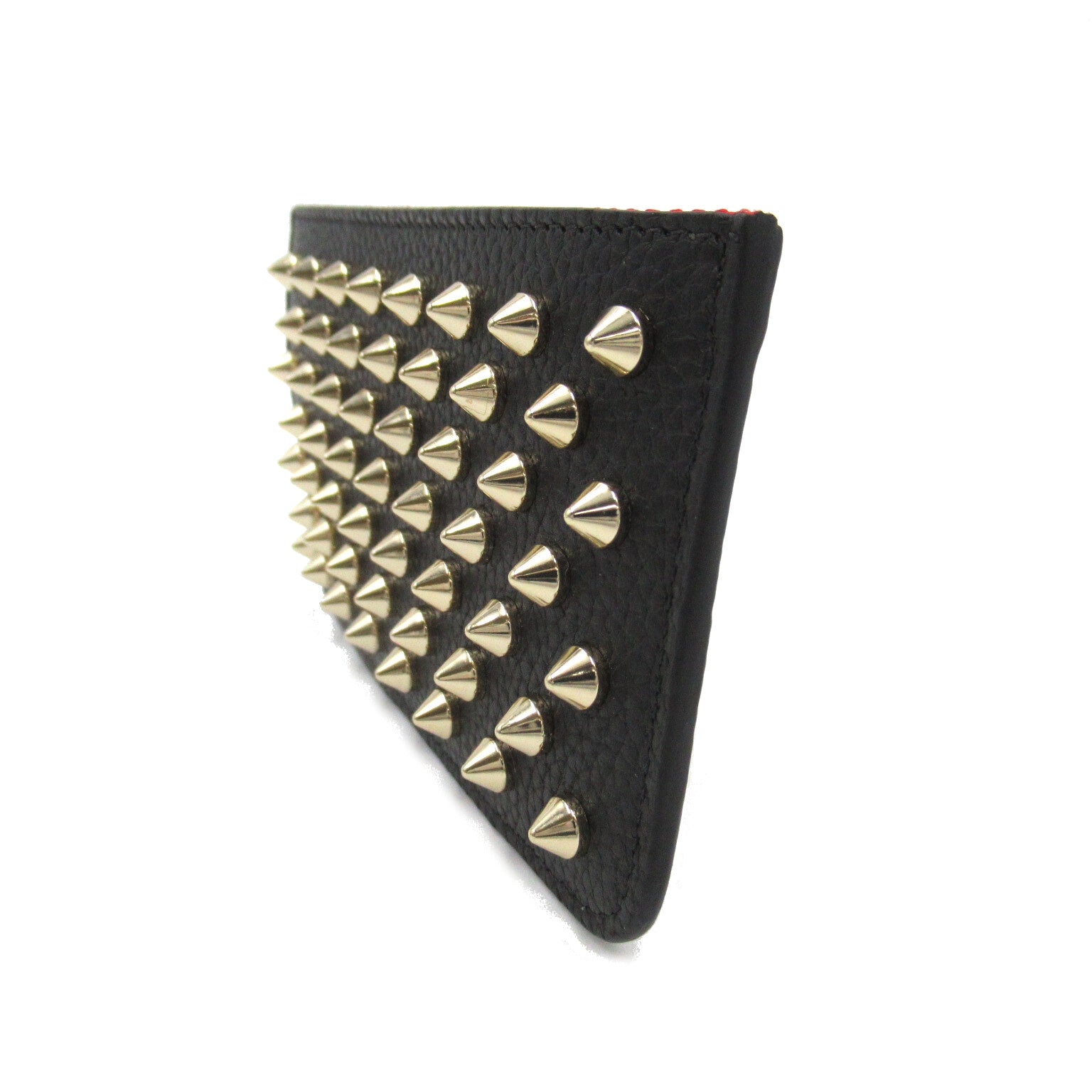 Christian Louboutin Coin Box Wallet Leather Stands  Women&#39;s Black Coin Box