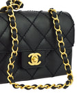 Chanel 2003-2004 Calfskin Mini Wild Stitch Straight Flap Bag