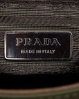 Prada Triangle Logo   Shoulder Bag Green Brown Nylon  Prada