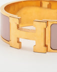 Hermes Love Bangle Logo Ladies Gold Pink