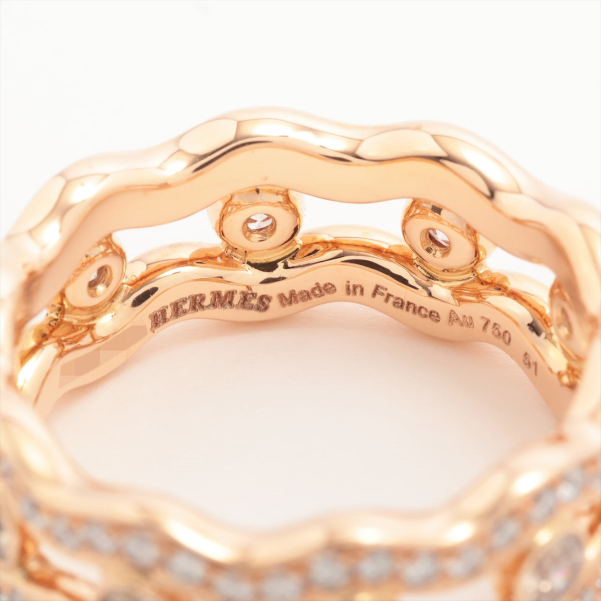 Hermes Diamond Ring 750 (PG) 6.6g 51 E.L.U