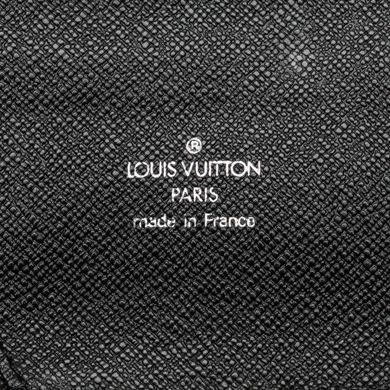 Louis Vuitton Taiga Organizer Atoll Roundfasner Long Wallet M30652 Black Leather Mens LOUIS VUITTON