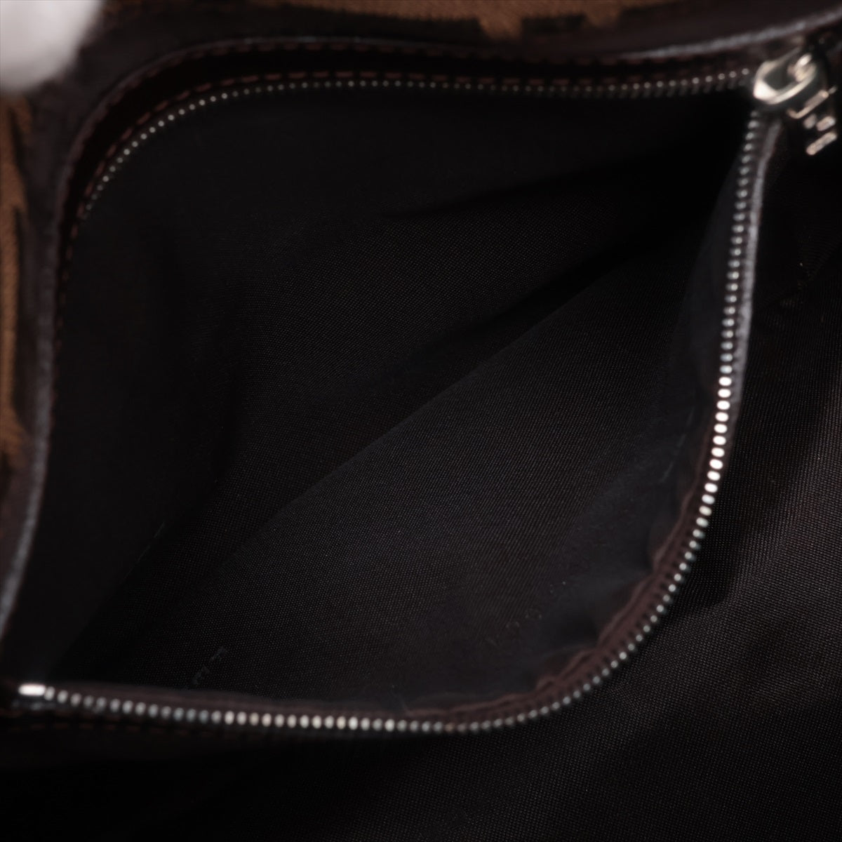 Fendi Zucca Canvas x Leather Shoulder Bag Brown