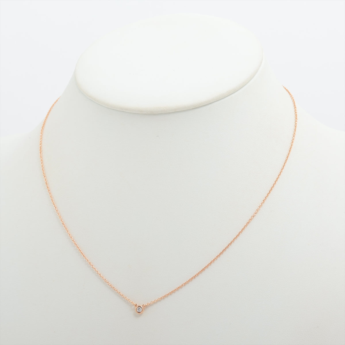 Tiffany Bazaar 1P diamond necklace 750 (PG) 2.1g diameter approximately 3.76mm