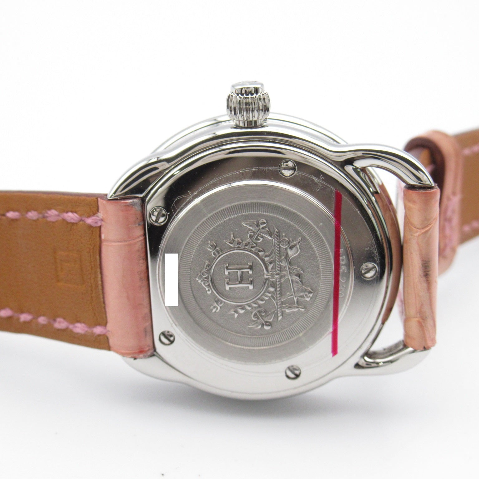 Hermes Hermes Arso Bezel Diamond  Watch Stainless Steel Crocodile  White S AR5.230