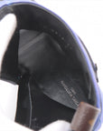 Louis Vuitton Moonlight Line 22 Years Saten x Leather Short Boots 38  Blue x Black NL0212