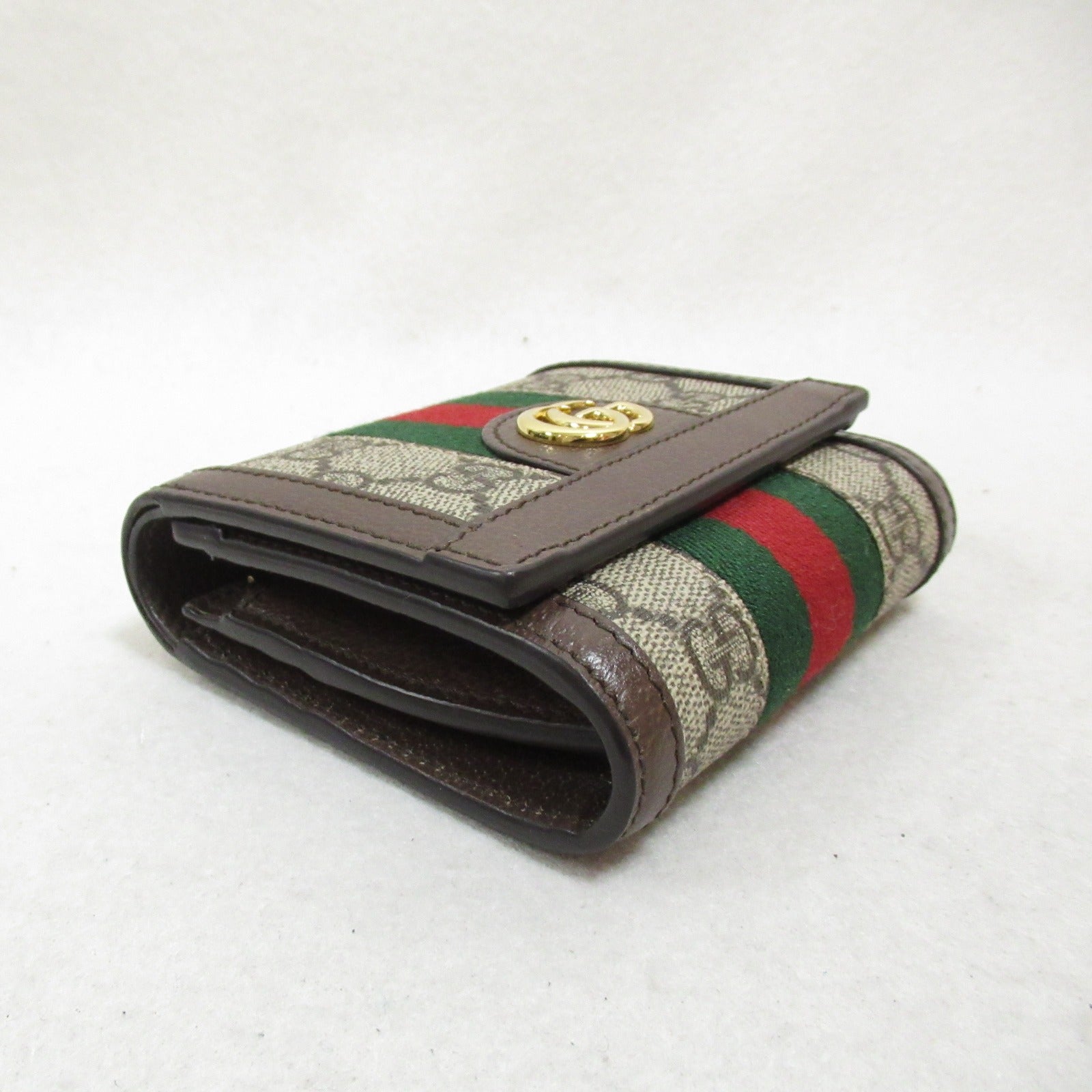 Gucci GG Supreme Wallet Double F Wallet Double Fold Wallet Wallet PVC Coated Canvas  Brown 598662