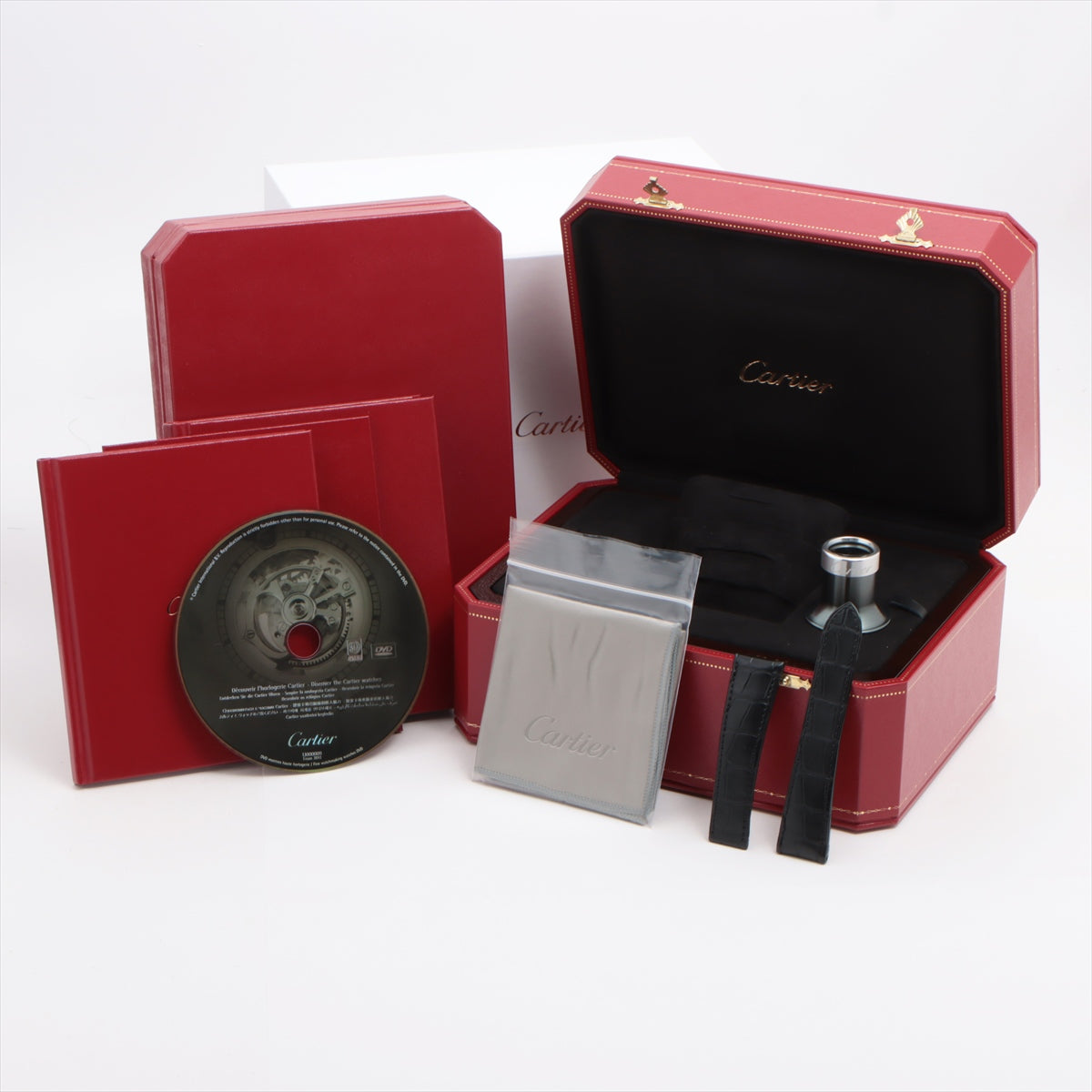 Cartier Rotond du Cartier Central Chronograph W1556051 WG  Leather  Silver Chronograph