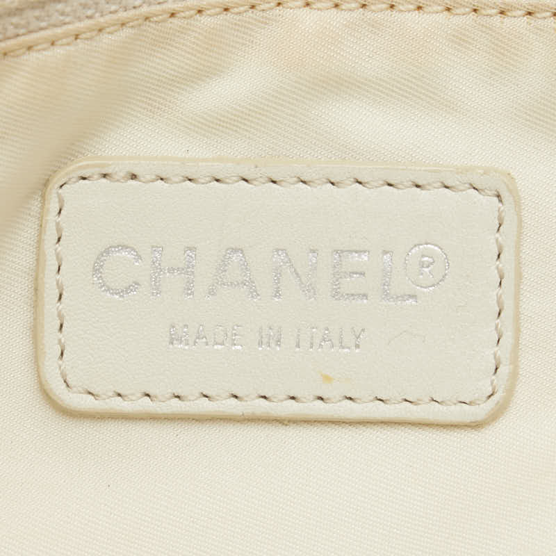 Chanel  Loveel Line Handbag Tote Bag Beige Canvas Leather  CHANEL