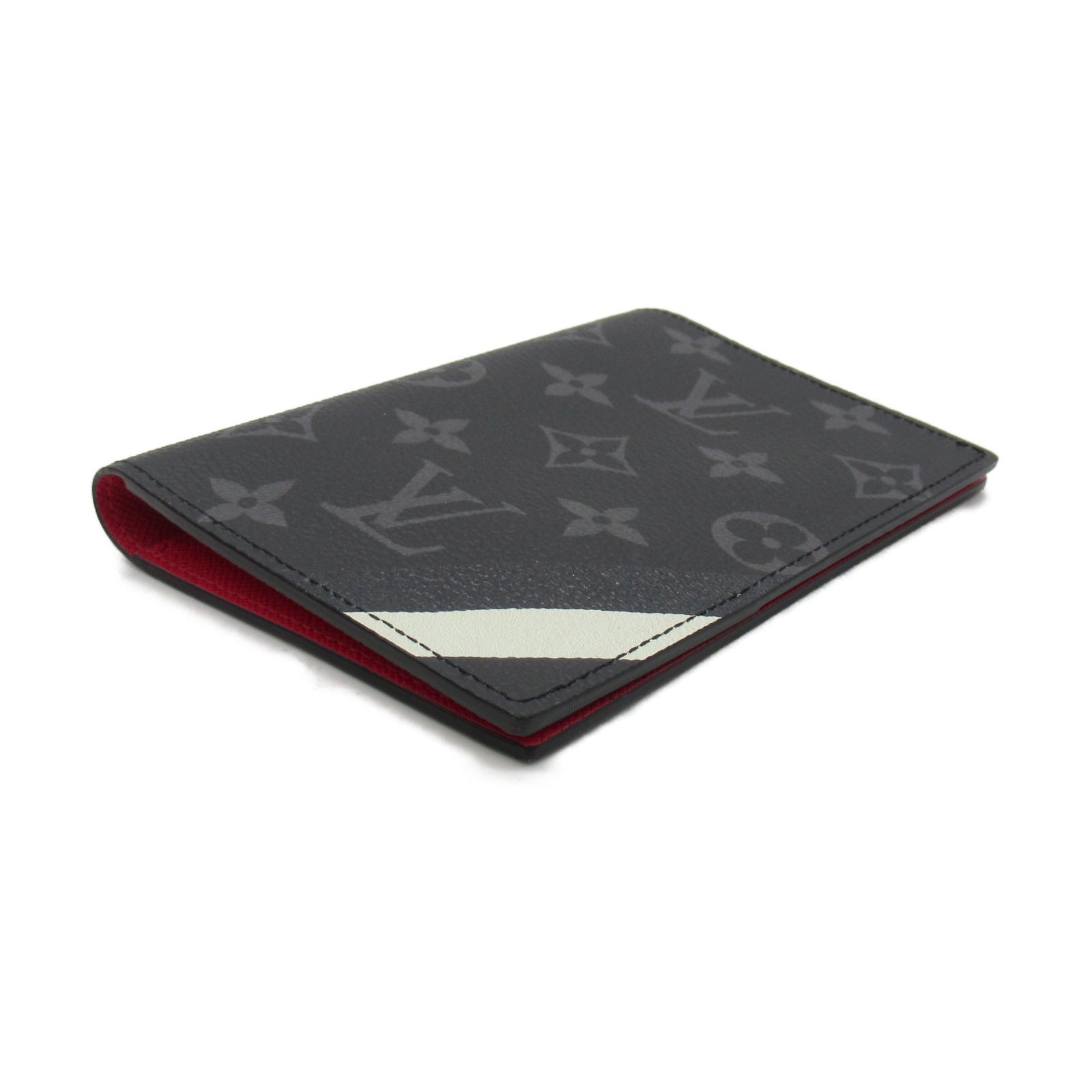 Louis Vuitton Louis Vuitton Vertue Passport Case Accessories PVC Coated Canvas Monogram Eclipse  Black/Pink Colour