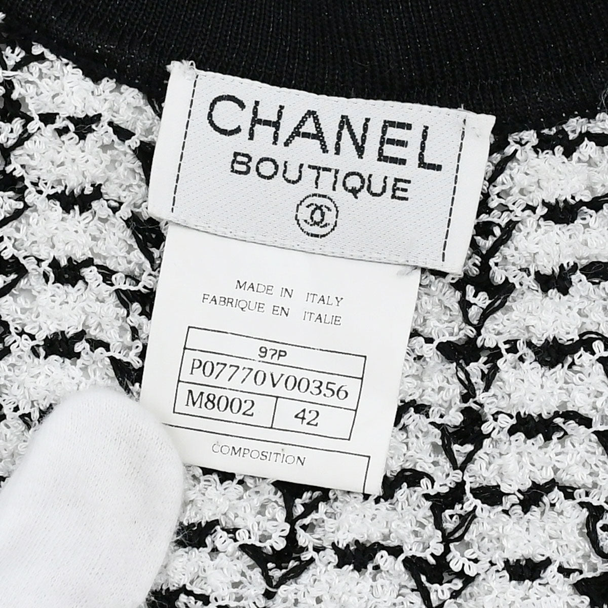 Chanel 1997 Spring short-sleeved tweed cardigan 