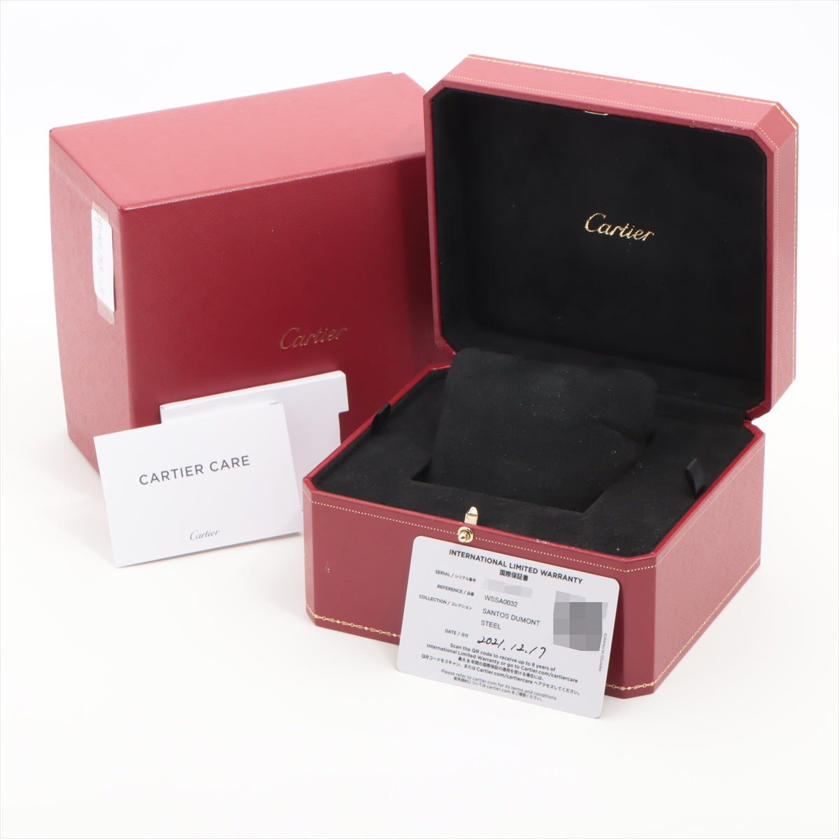 Cartier St. DuMont XL WSSA0032 SS Leather  Silver Sign Disc Box Opening Impairment