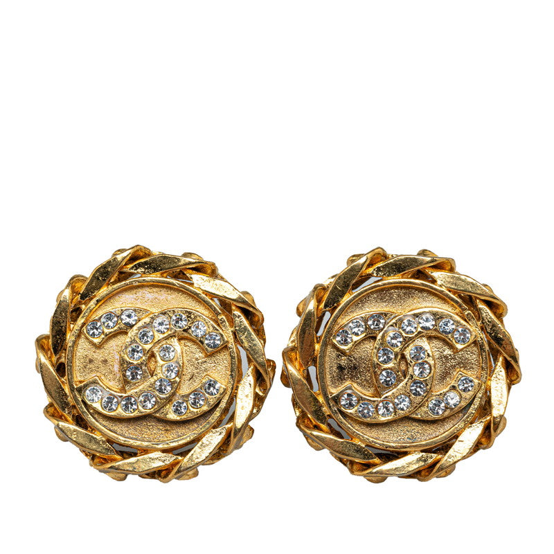 Chanel Vintage Coco Earring G  Line Stone  Chanel