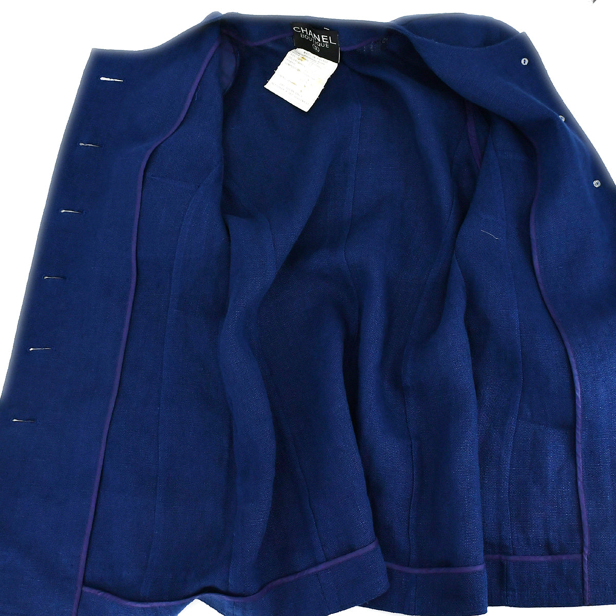 Chanel Setup Suit Jacket Skirt Blue 93C 
