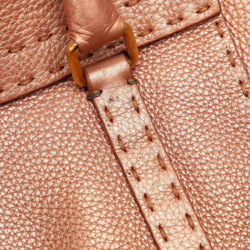 Fendi Selleria Mini-Linda 手提包 8BR486 粉色皮革 Fendi