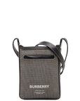 Burberry Mini-Hospery Cross Bag Horse Ferry Shoulder 8050842 Grey Black Canvas Leather  BURBERRY