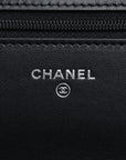 Chanel 2.55 Vintage  Chain Wallet Black Black G