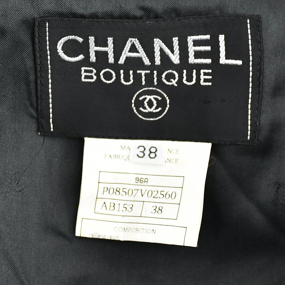 Chanel Double Breasted Jacket Black 96A 