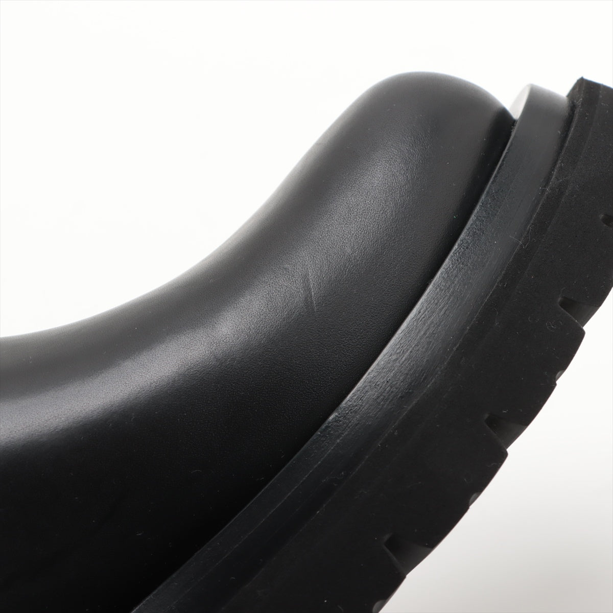 Bottega Veneta Rug Leather X Fabric Side Goar Shoes 37.5  Black Chelsea Boots