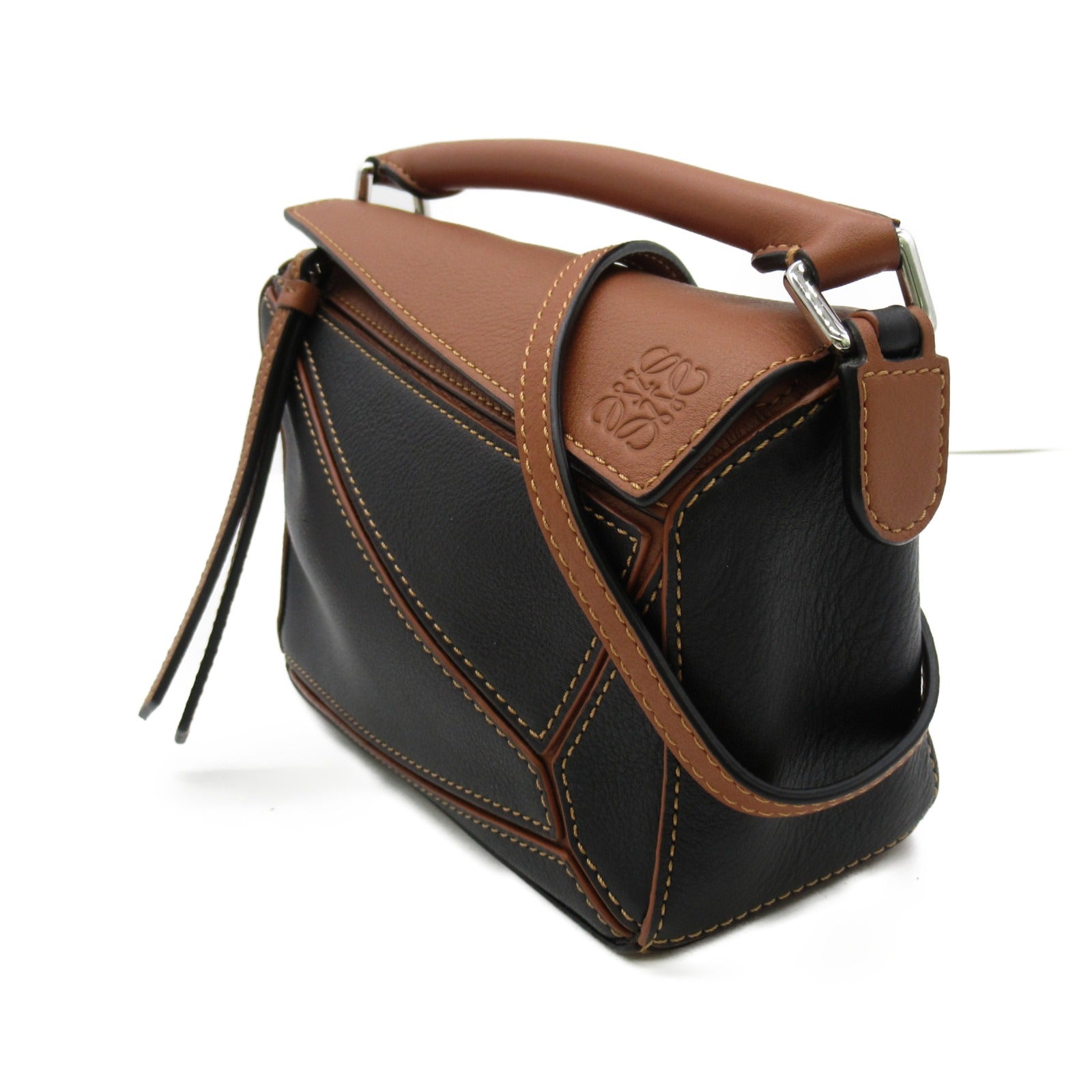 Loewe LOEWE Puzzle Bag Mini Shoulder Bag Leather  Brown / Black