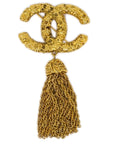 Chanel Fringe Brooch Pin Gold 93A