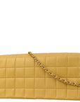 Chanel 2004-2005 Beige Lambskin East West Choco Bar Chain Shoulder Bag