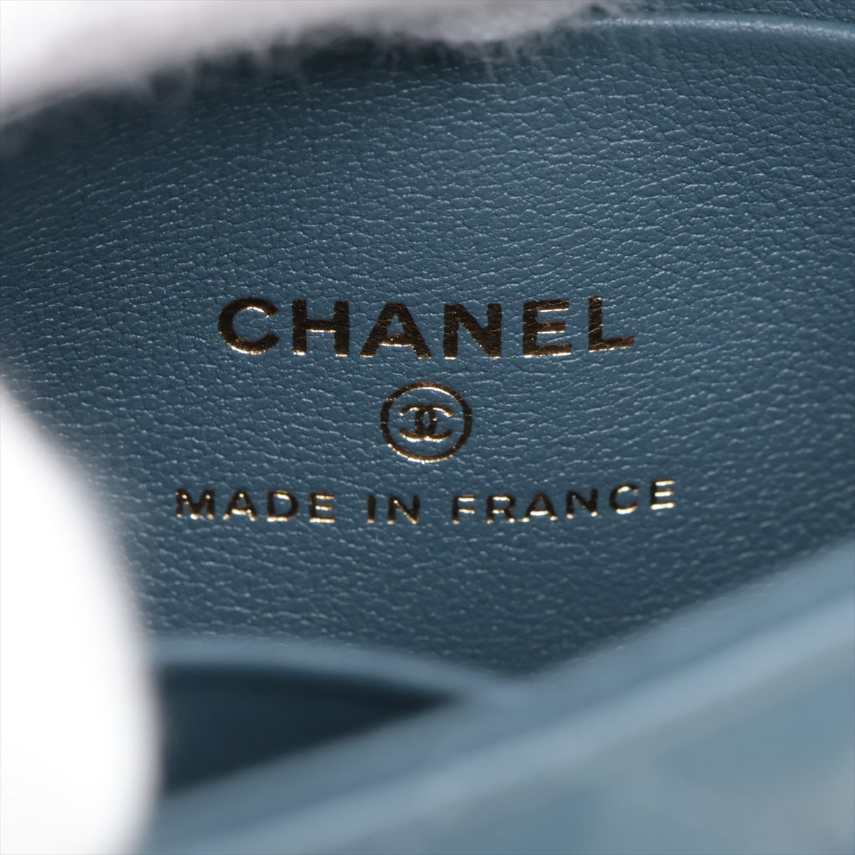 Chanel Mini Matrasse  Chain Shoulder Bag Top Handle Blue G  AP2682