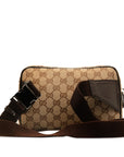 Gucci GG Canvas Body Bag Waist Bag 449174 Beige Brown Canvas Leather  Gucci