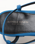 Bottega Veneta Intrecciato Leather Sandal 37 1/2  Blue Infla Pelle S.CUOIO