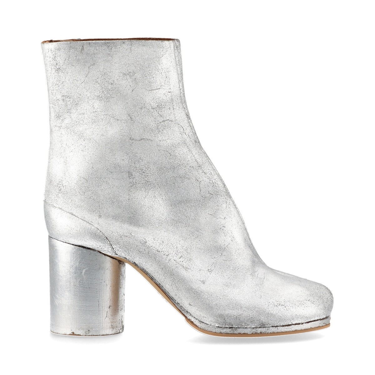 Maison Margiela TABI 20AW LeatherSweed Short Boots 37  Silver Vintage Processing Box  Cover